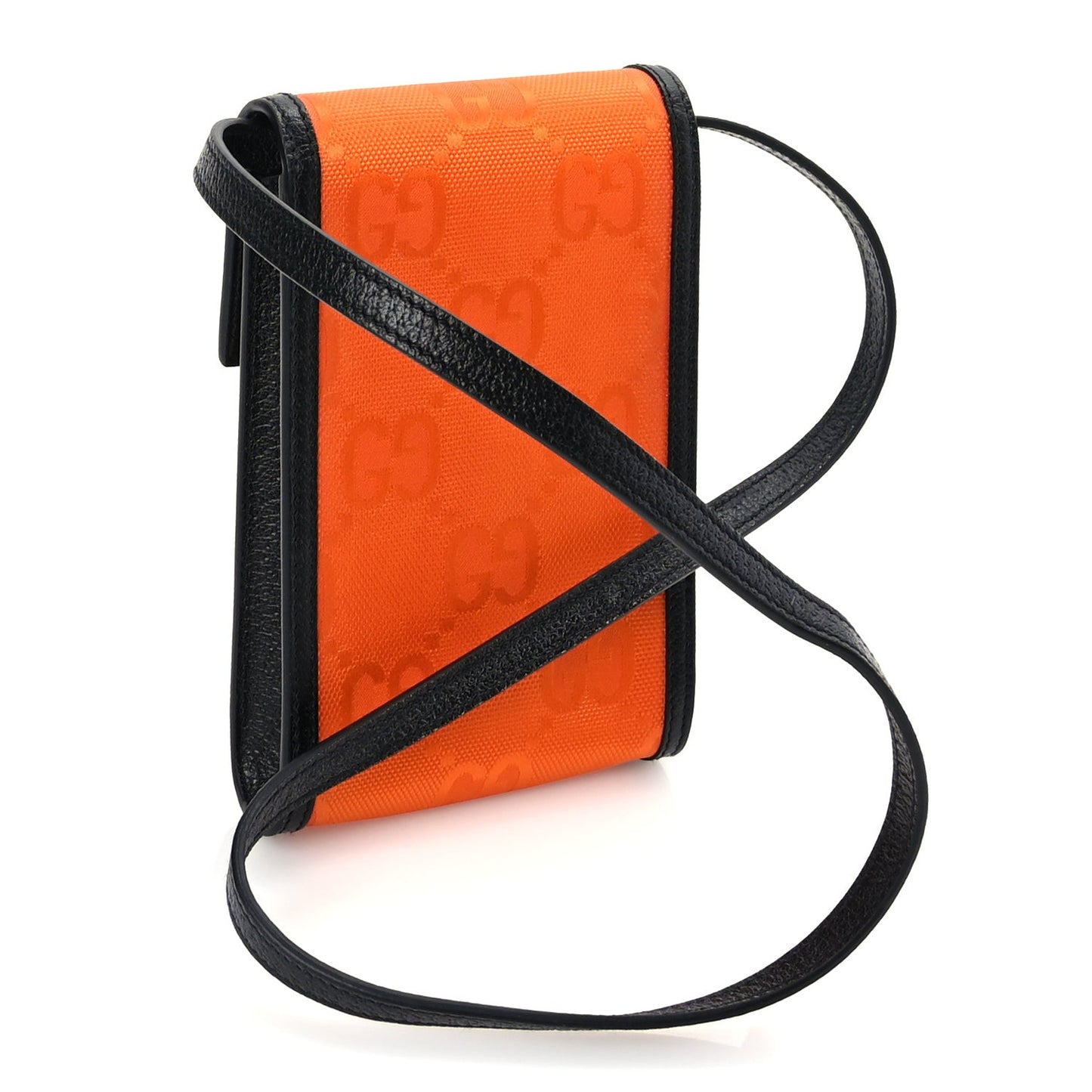 Econyl Nylon Monogram Off The Grid Crossbody Bag Carrot Orange Black