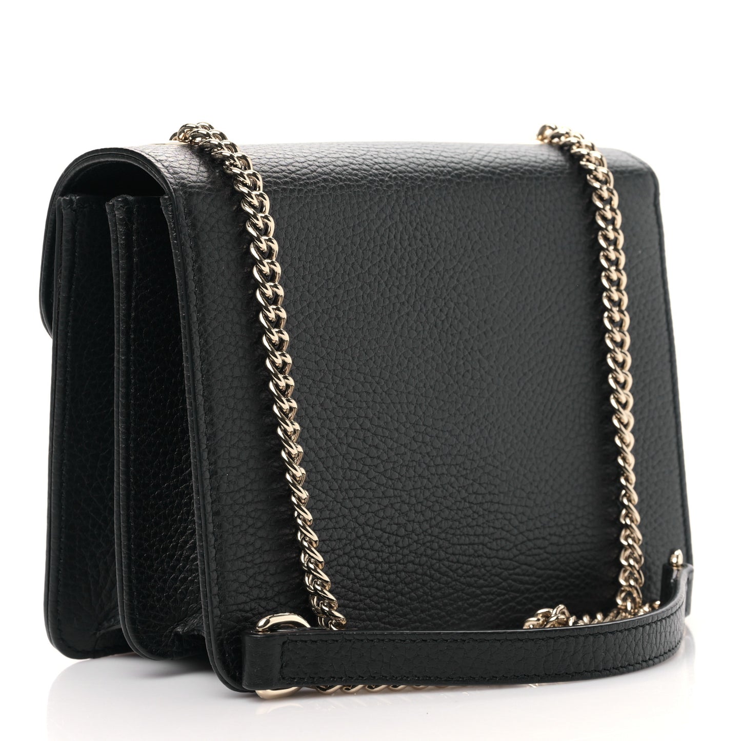 Dollar Calfskin Small Interlocking G Shoulder Bag Black