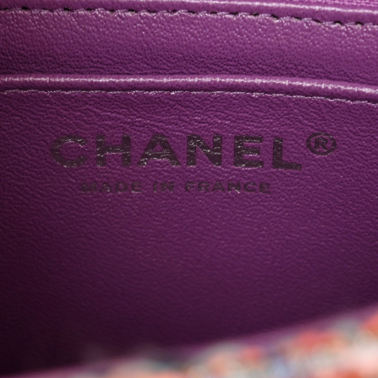 Tweed Quilted Mini Rectangular Flap Blue Pink Orange