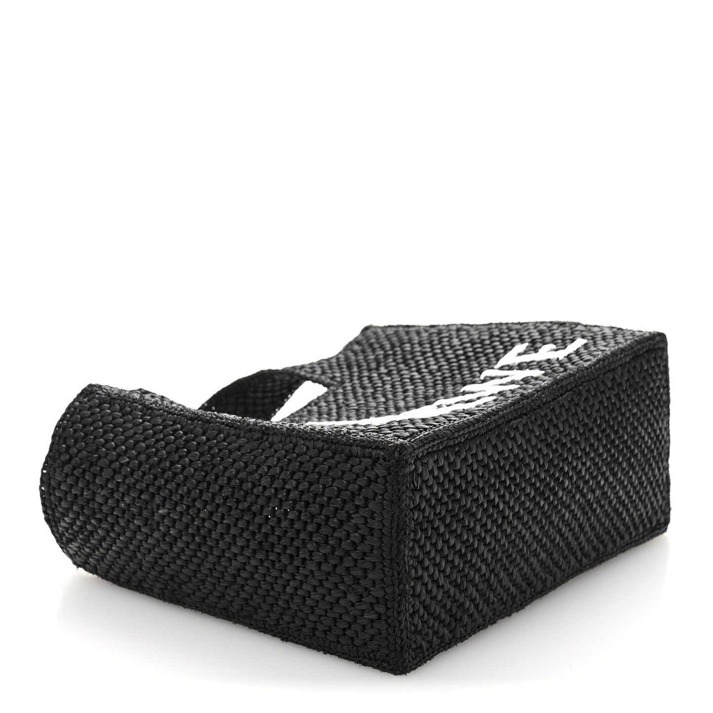 X PAULA'S IBIZA Raffia Font Tote Black