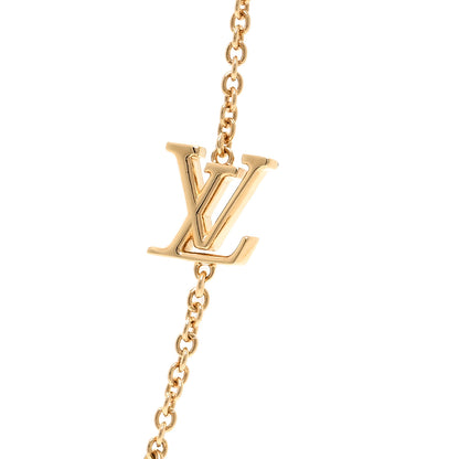 Louis Vuitton Metal Resin Louisa Long Necklace Gold White 4 of 6