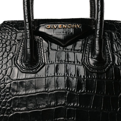 Givenchy Calfskin Crocodile Embossed Mini Antigona Black 6 of 8