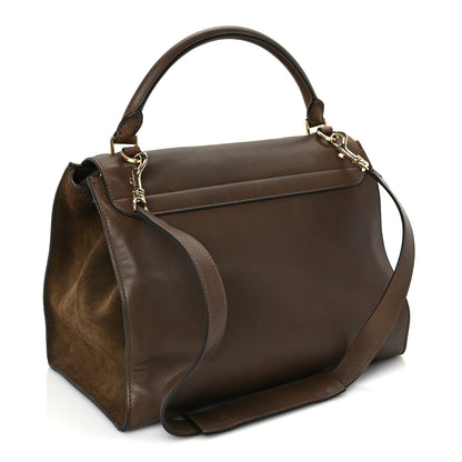 Celine Smooth Calfskin Suede Medium Trapeze  Moss Green 2 of 8