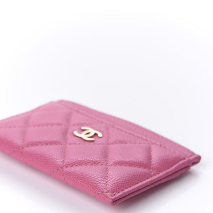 Chanel Caviar Quilted Card Holder Pink 7 of 11