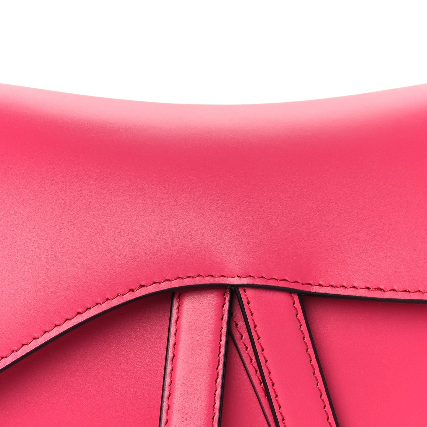 Supple Calfskin Saddle Bag With Strap Passion Pink
