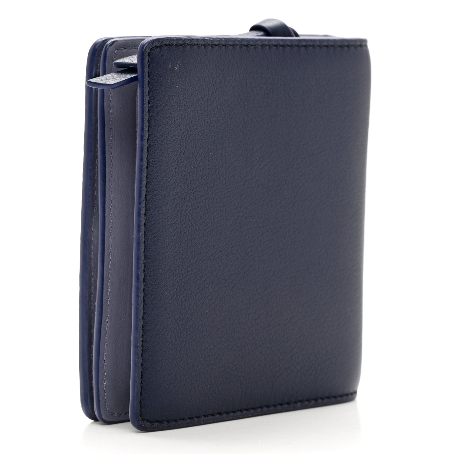 Loewe X HOWLS MOVING CASTLE Satin Calfskin Calcifer Compact Zip Wallet Marine 3 of 7