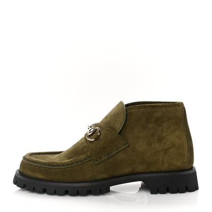 Gucci Suede Womens Horsebit Ankle Boots 38.5 Green 1 of 7