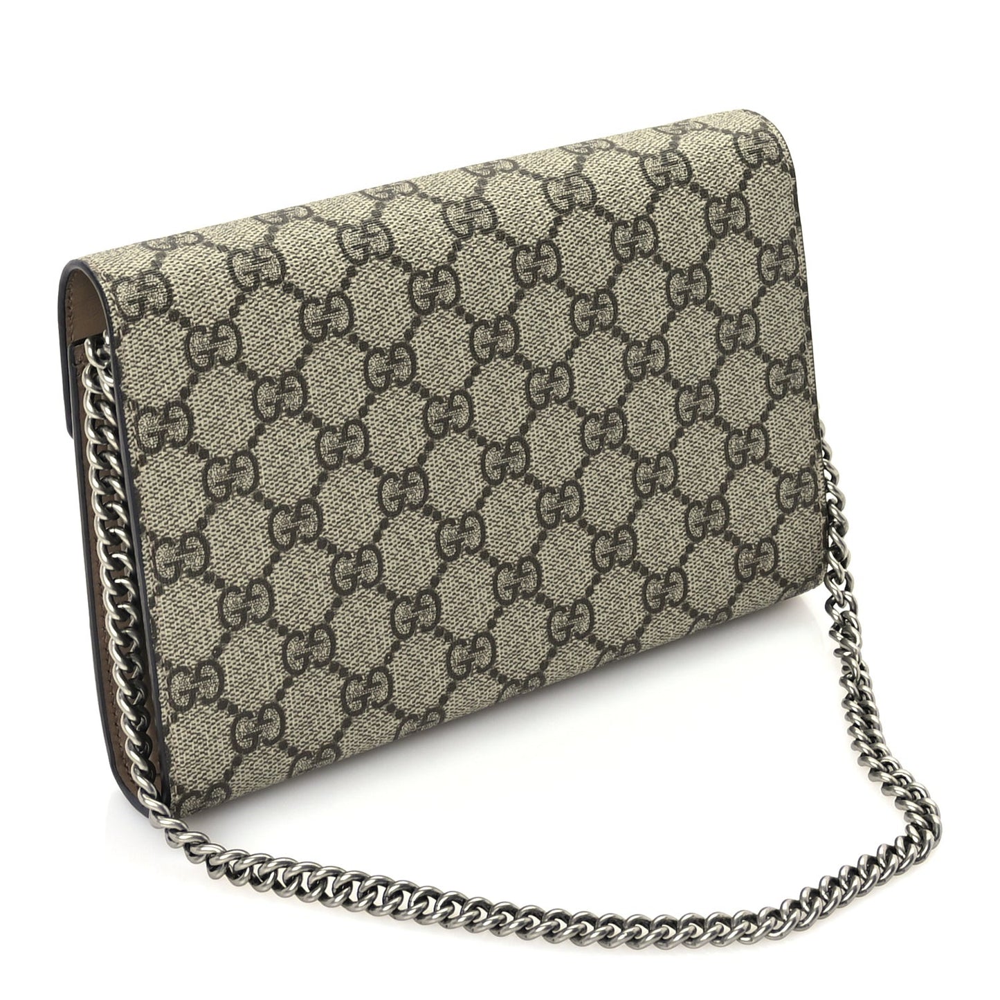GG Supreme Monogram Mini Dionysus Chain Wallet Beige Taupe