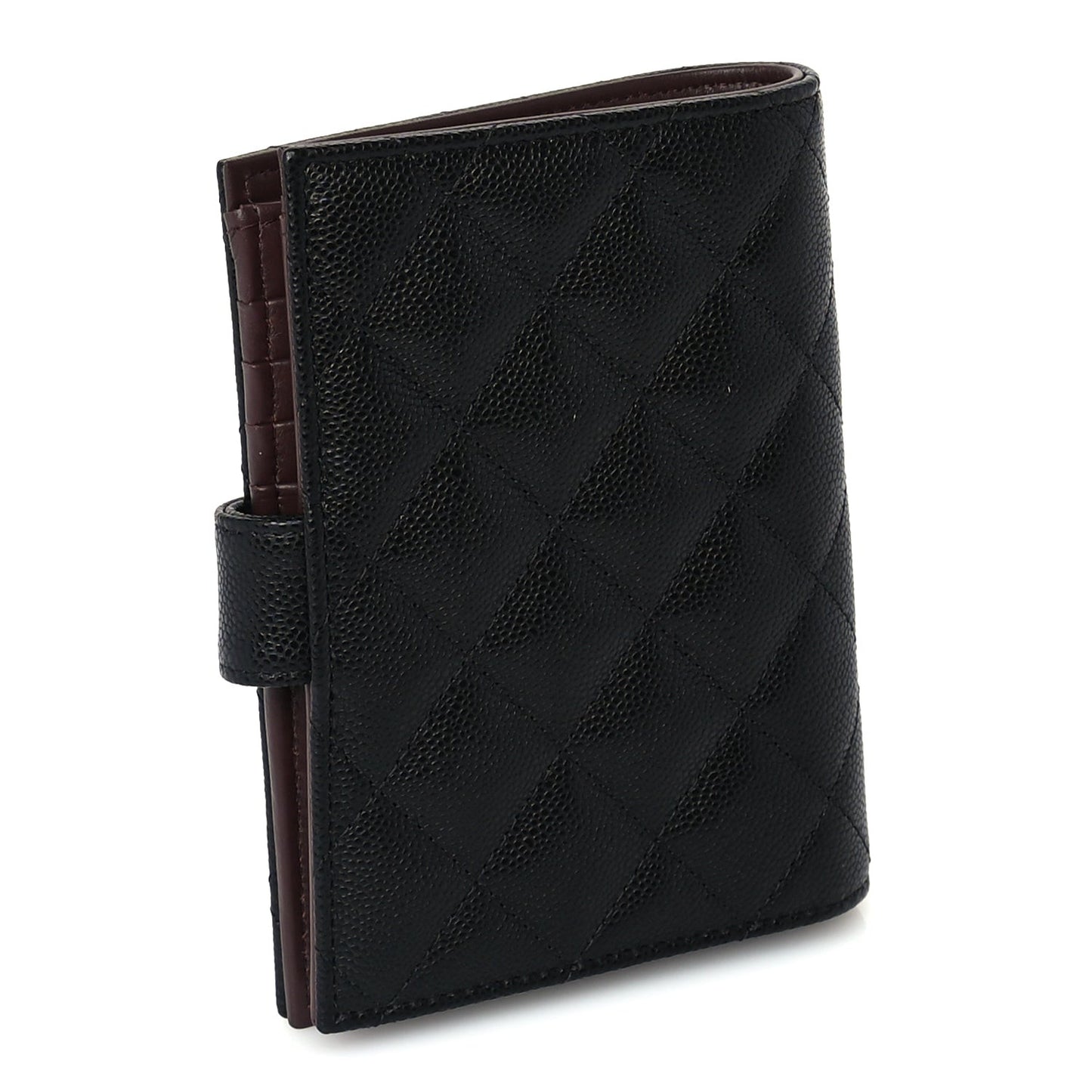 Caviar Quilted Passport Holder  Black