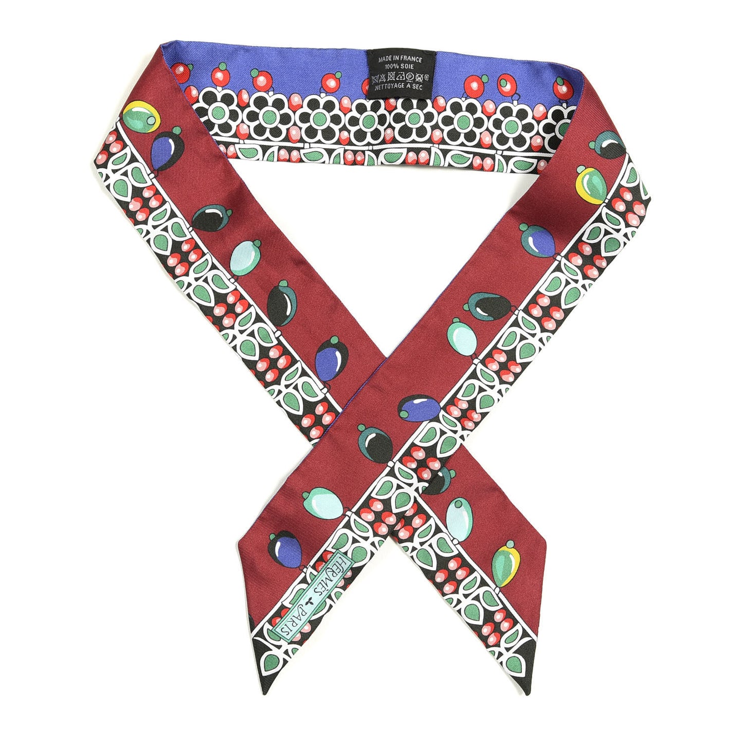 Silk Parures Des Maharajas Twilly Bordeaux Violet