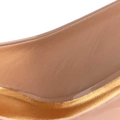 Valentino Garavani Patent One Stud Ankle Strap 60mm Block Heel Pumps 36 Rose Cannelle 10 of 11