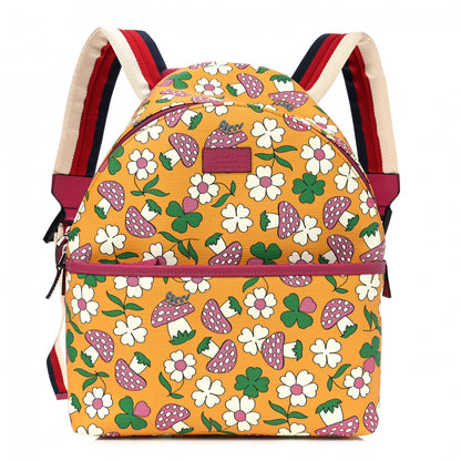 Gucci Canvas Childrens Flower Mushroom Print Backpack 1 of 6