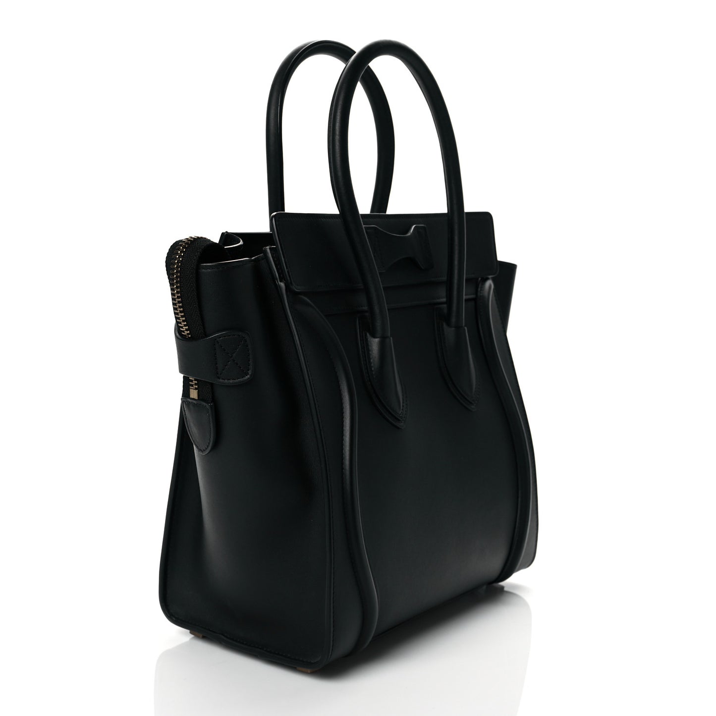 Drummed Calfskin Micro Luggage Black