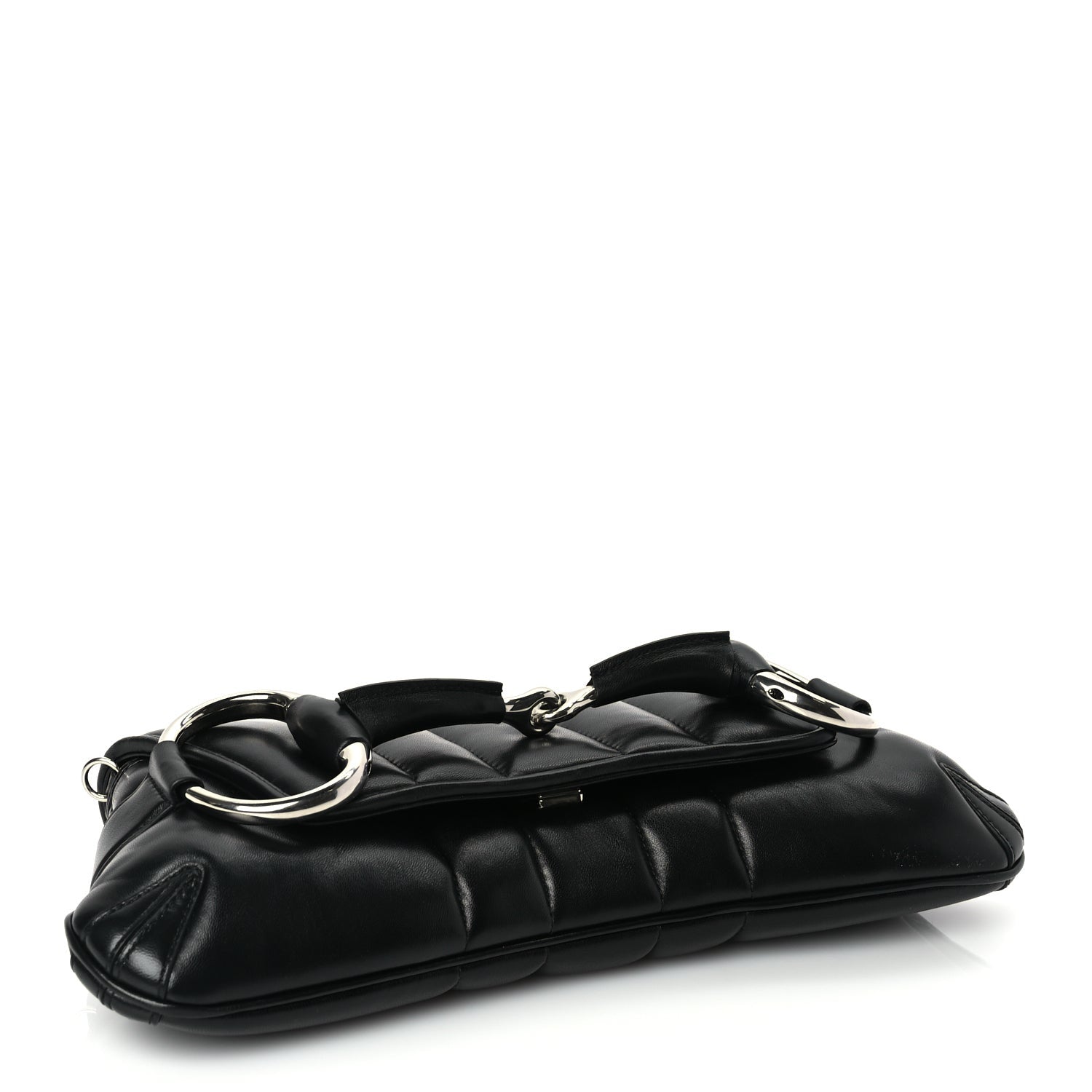 Gucci Nappa Vertical Matelasse Medium Maxi Horsebit Chain Shoulder Bag Black 3 of 8