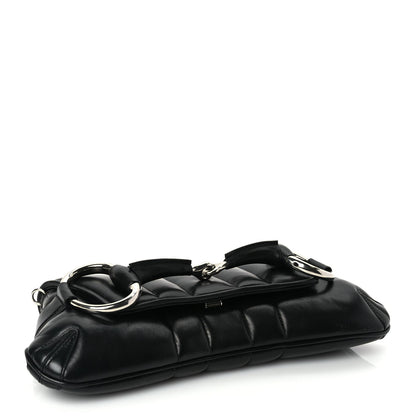 Gucci Nappa Vertical Matelasse Medium Maxi Horsebit Chain Shoulder Bag Black 3 of 8