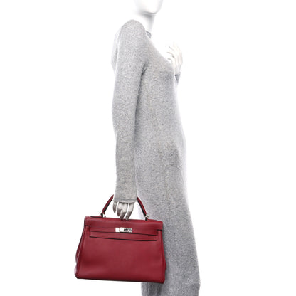 Hermes Togo Kelly Retourne 28 Rouge Grenat 2 of 10