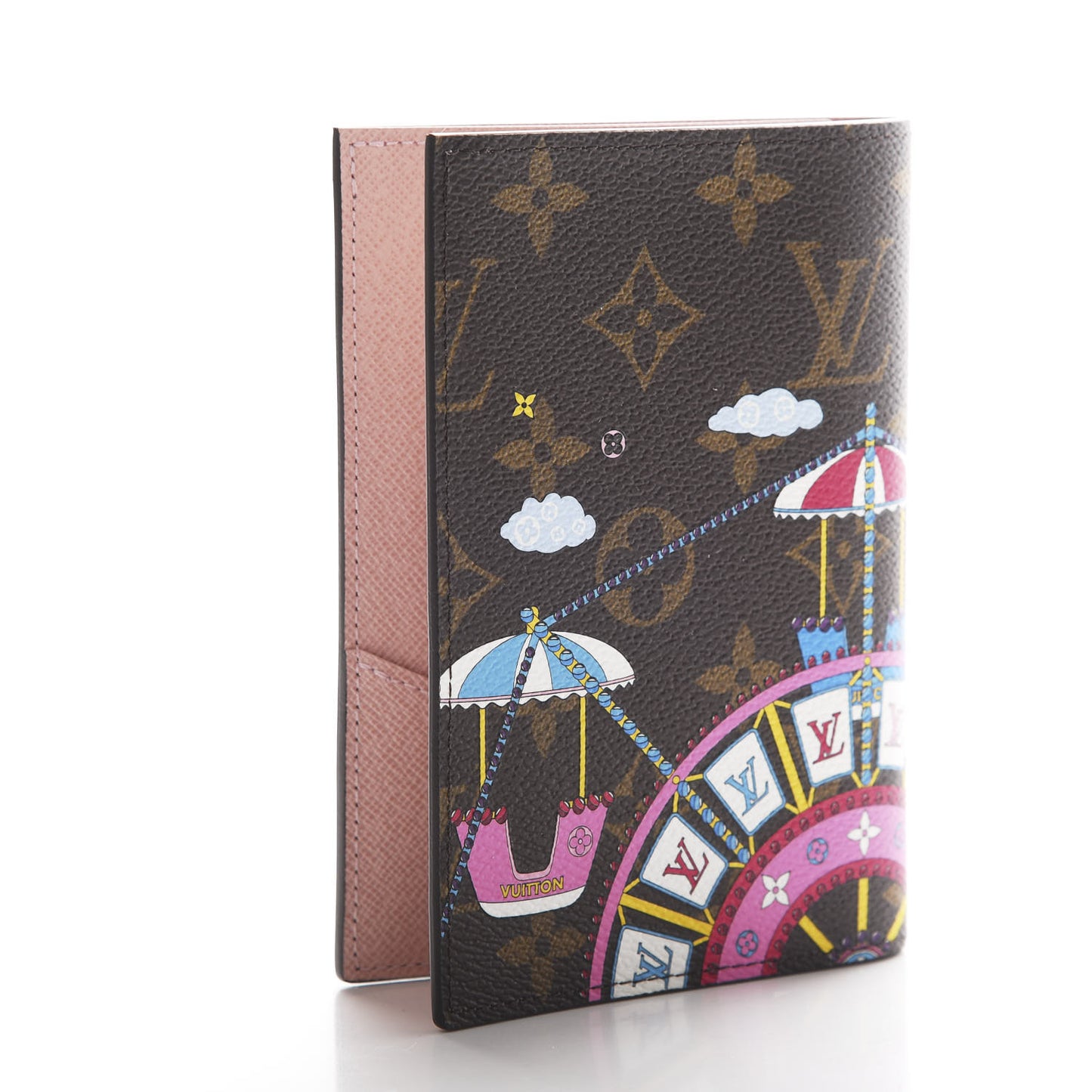 Monogram 2020 Christmas Animation Big Wheel Passport Cover Rose Ballerine
