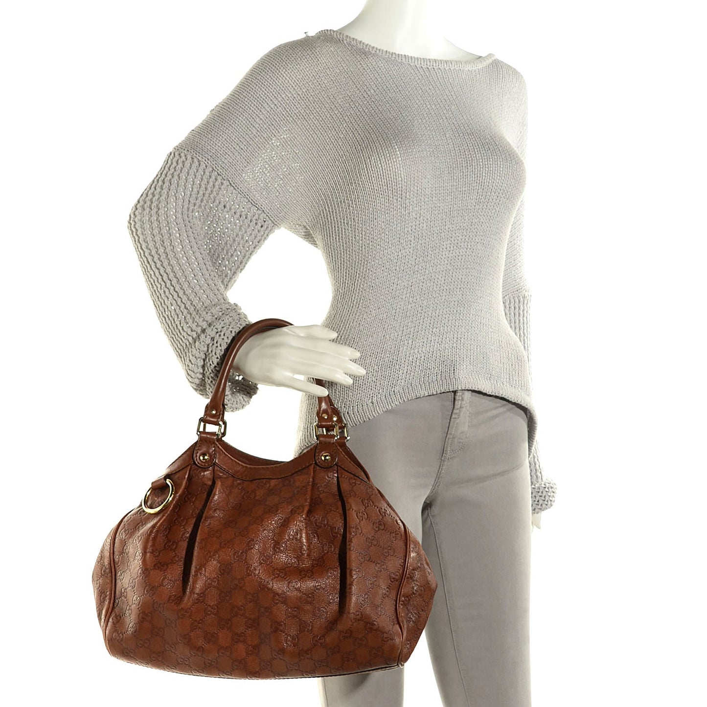Guccissima Medium Sukey Tote Brown
