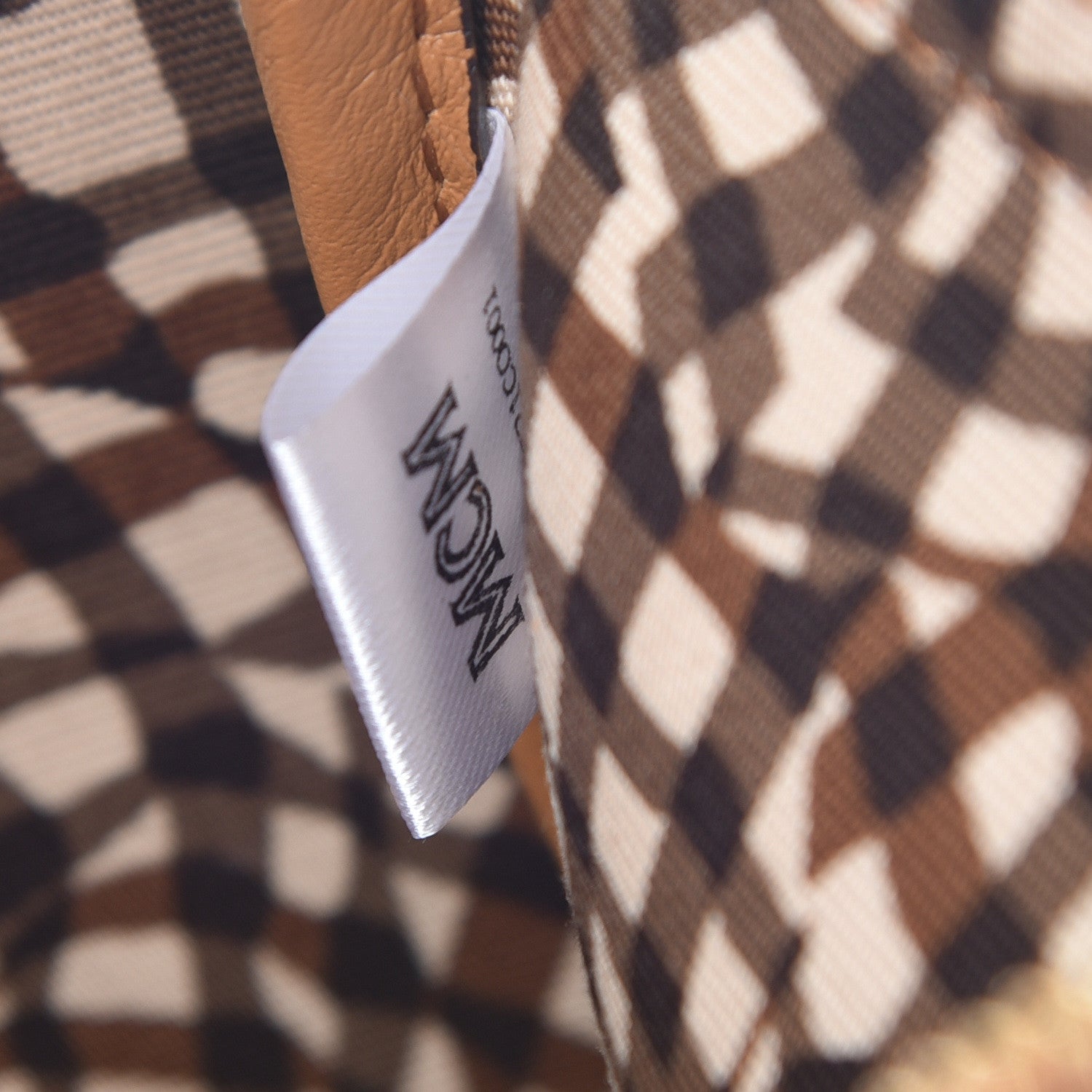 MCM Visetos Liz Shopper Tote Pouch Cognac 9 of 9