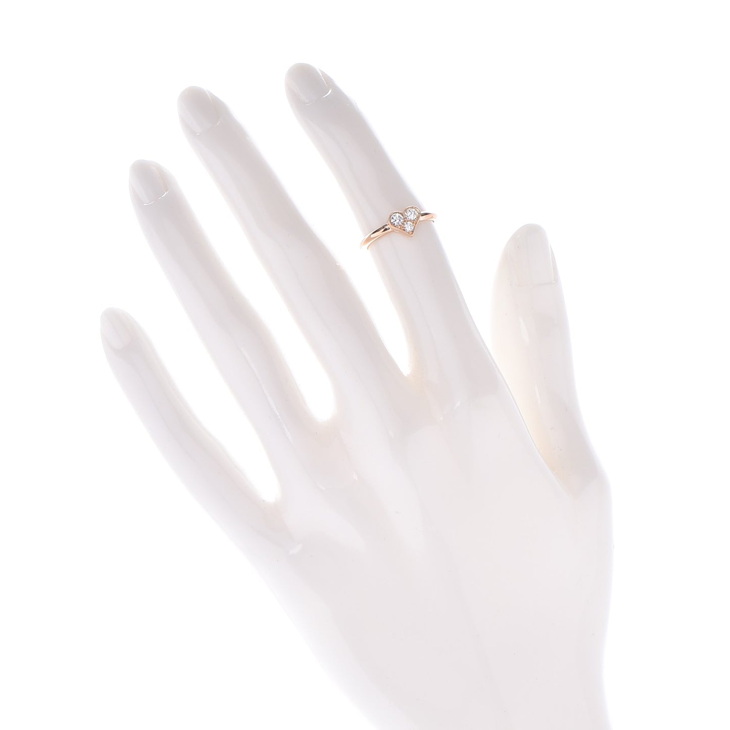 18K Rose Gold Diamond Hearts Ring 4