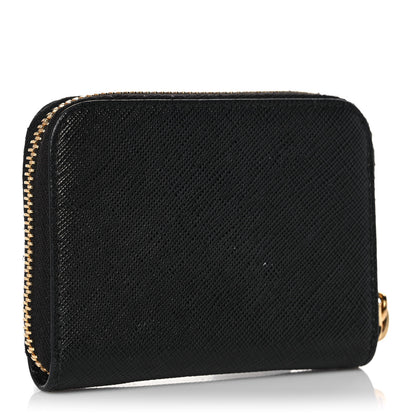 Prada Saffiano Compact Zip Around Wallet Black 3 of 8