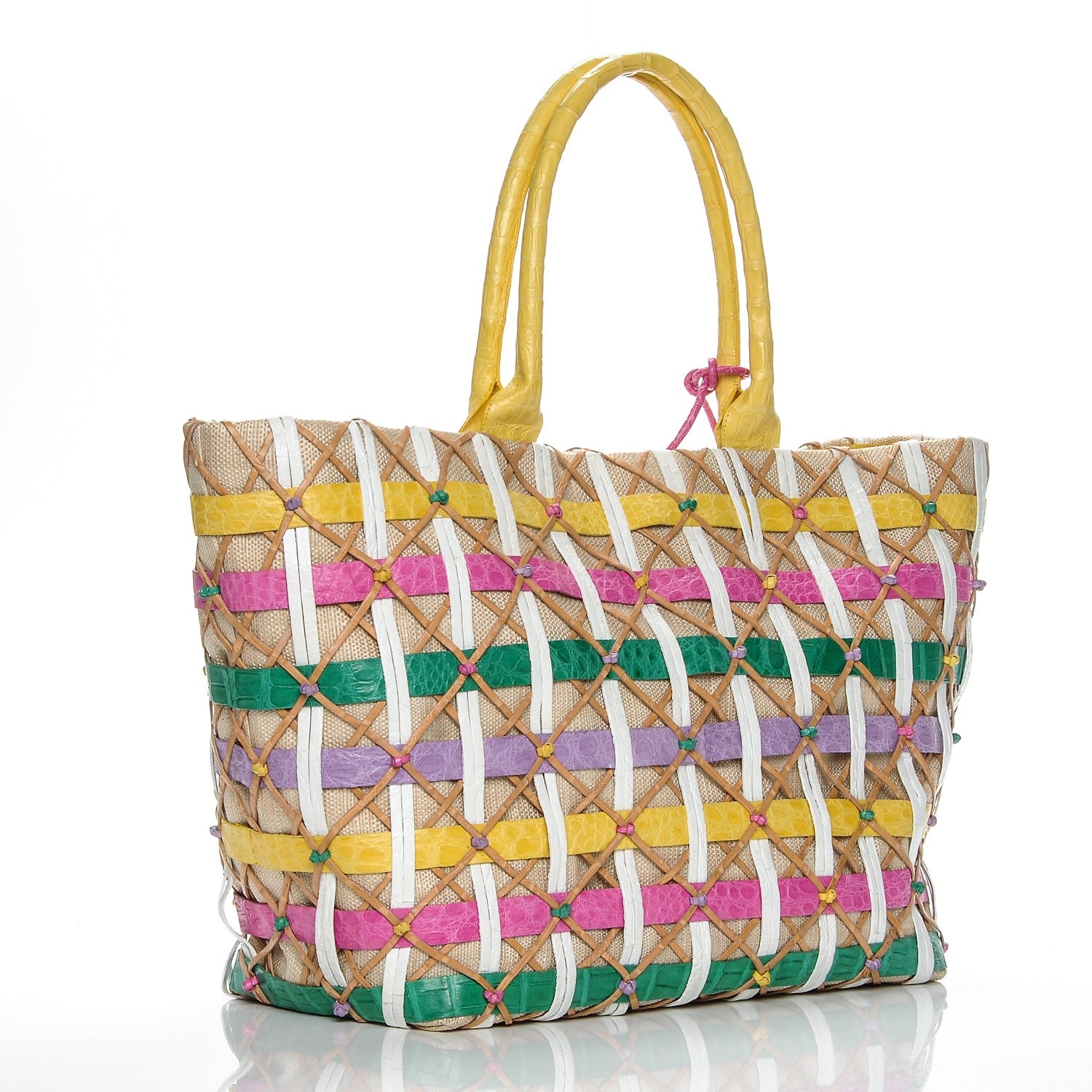 Nancy Gonzalez Crocodile Woven Tote Multicolor 3 of 8