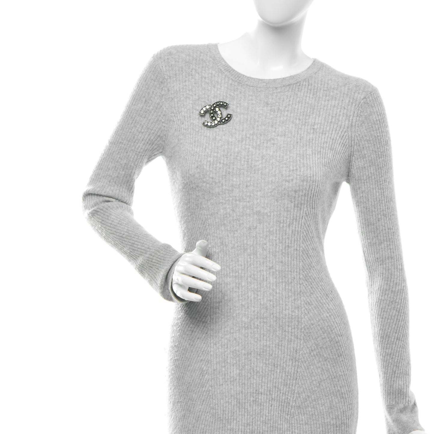 Crystal CC Brooch Black