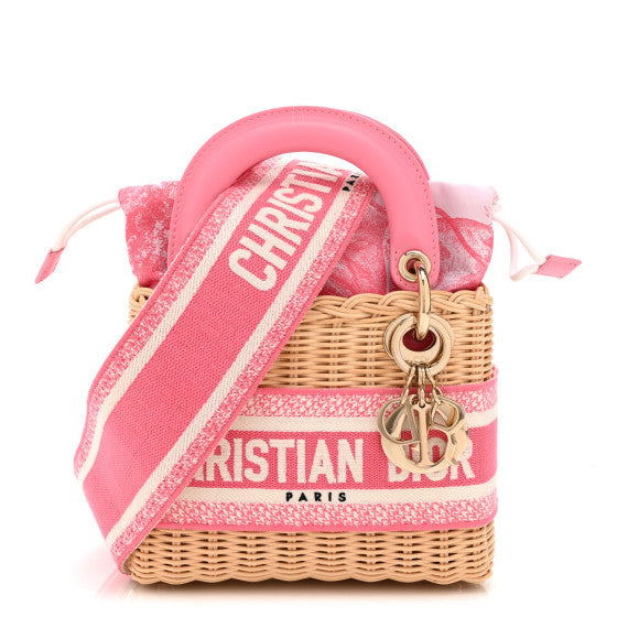 Christian Dior Wicker Oblique Mini Lady Dior Bag Pink 1 of 1
