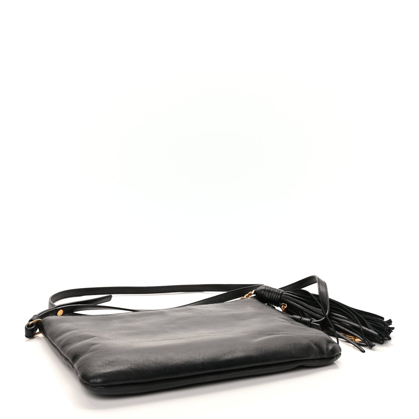 Calfskin Teen Monogram Crossbody Bag Black
