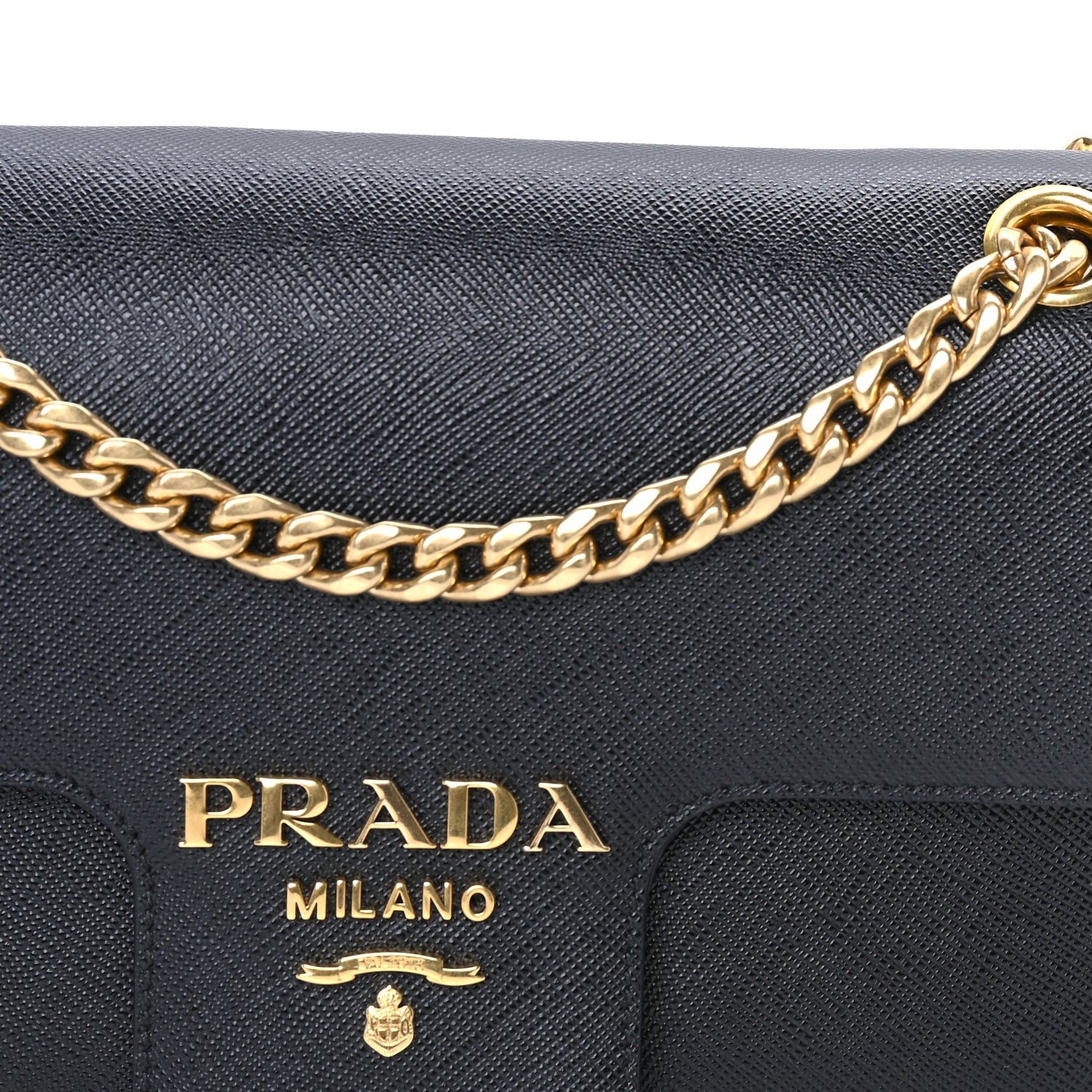 Prada Saffiano Flap Shoulder Bag Black 6 of 7