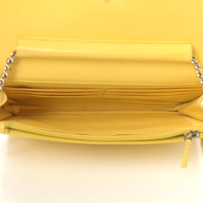 Chanel Lambskin Quilted Wallet on Chain WOC Yellow 4 of 13