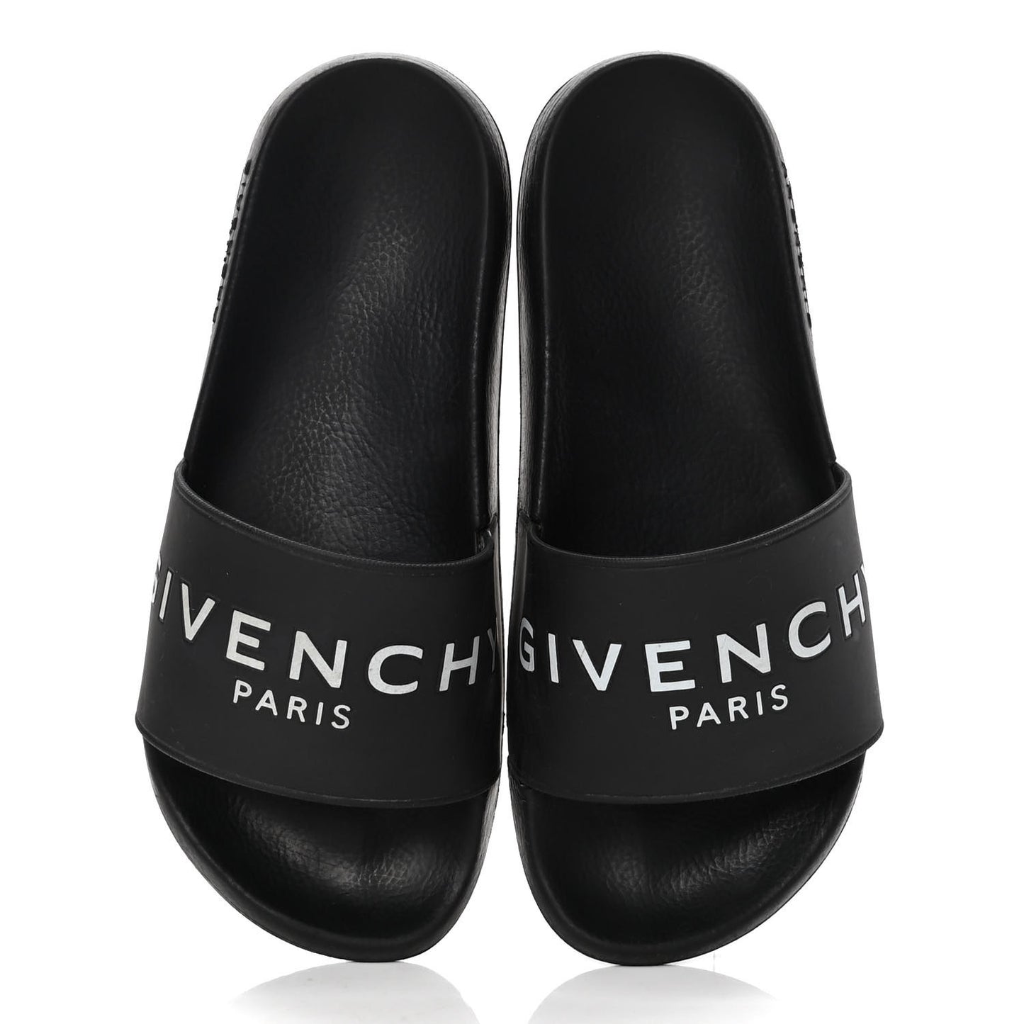 Rubber Logo Pool Slide Sandals 38 Black