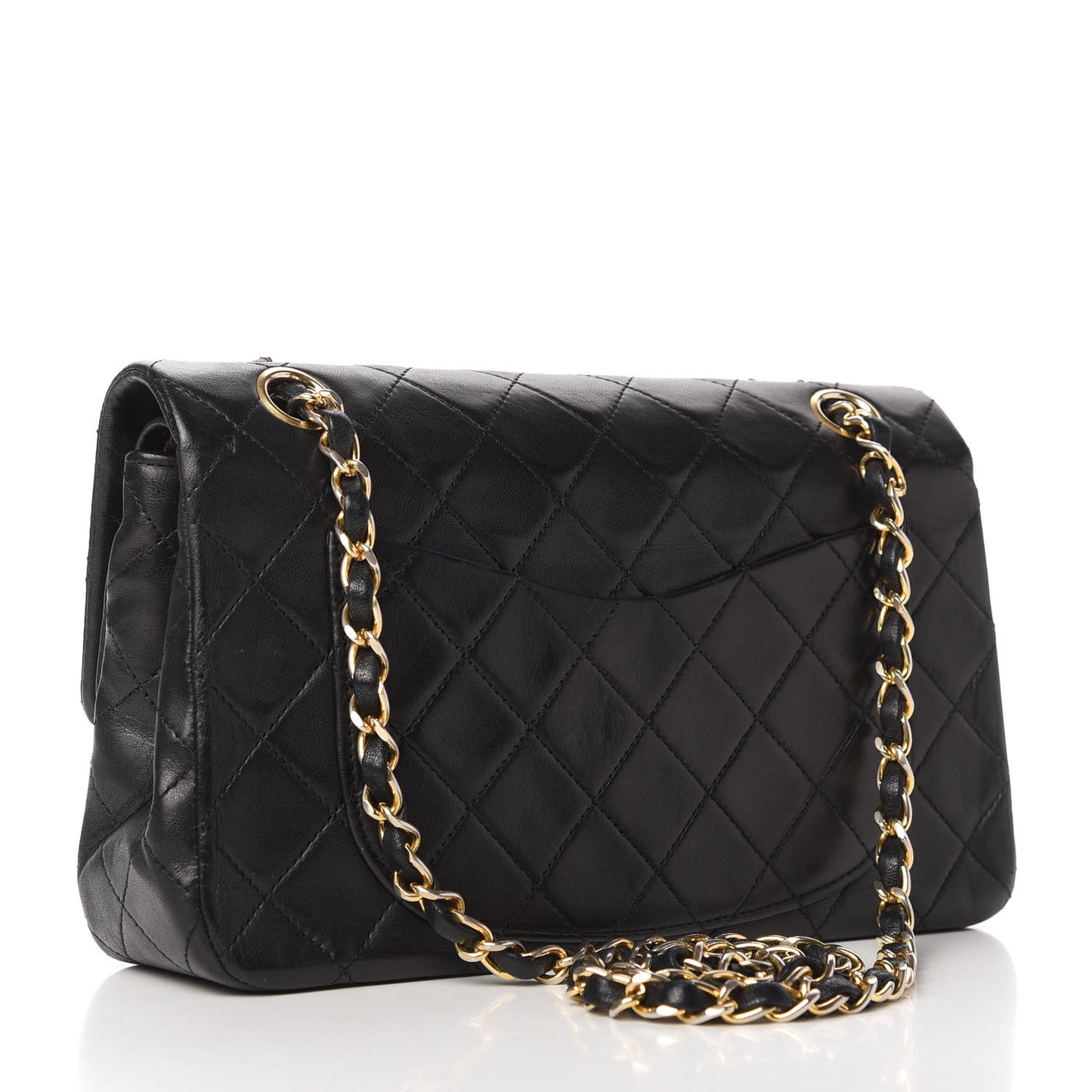 Lambskin Quilted Small Double Flap Black
