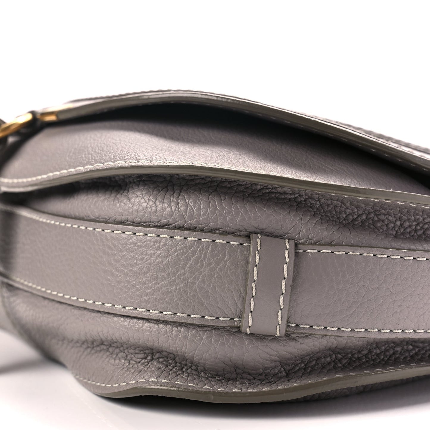 Grained Calfskin Medium Marcie Saddle Bag Cashmere Grey