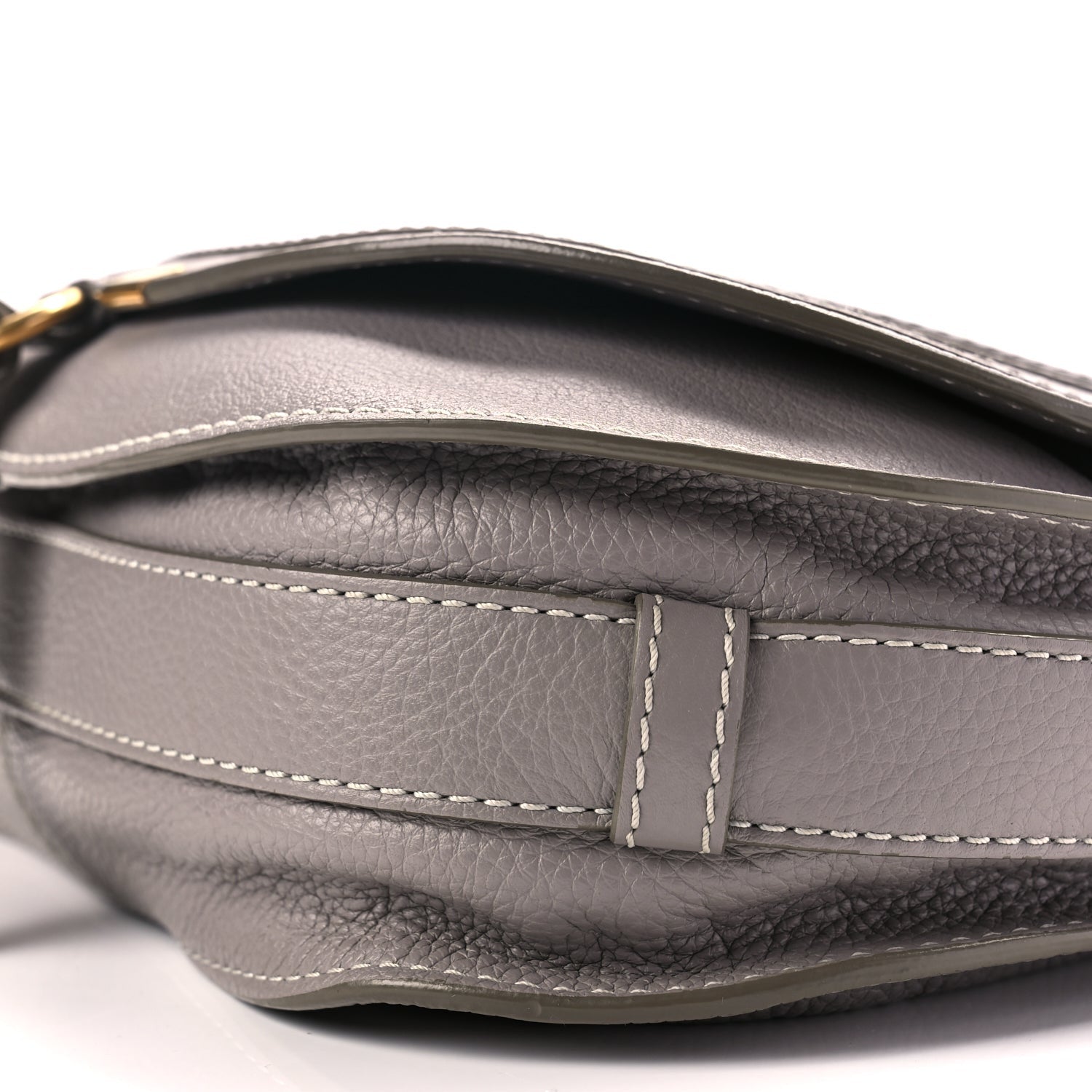 Chloe Grained Calfskin Medium Marcie Saddle Bag Cashmere Grey 8 of 8