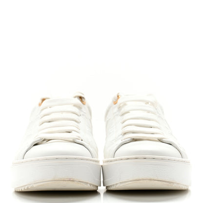 Louis Vuitton Calfskin Monogram Debossed Time Out Sneakers 38 White 2 of 14