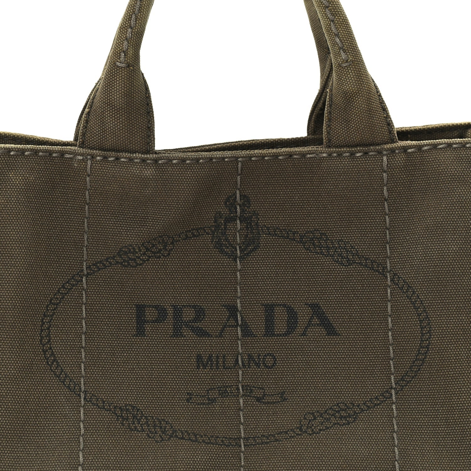 Prada Canapa Small Logo Tote Khaki 6 of 8