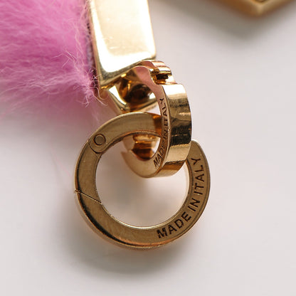 Fendi Mink Fur Y ABClick Bag Charm Pink 3 of 3
