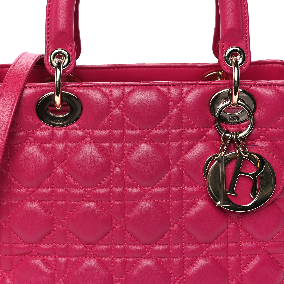 Lambskin Cannage Medium Lady Dior Pink