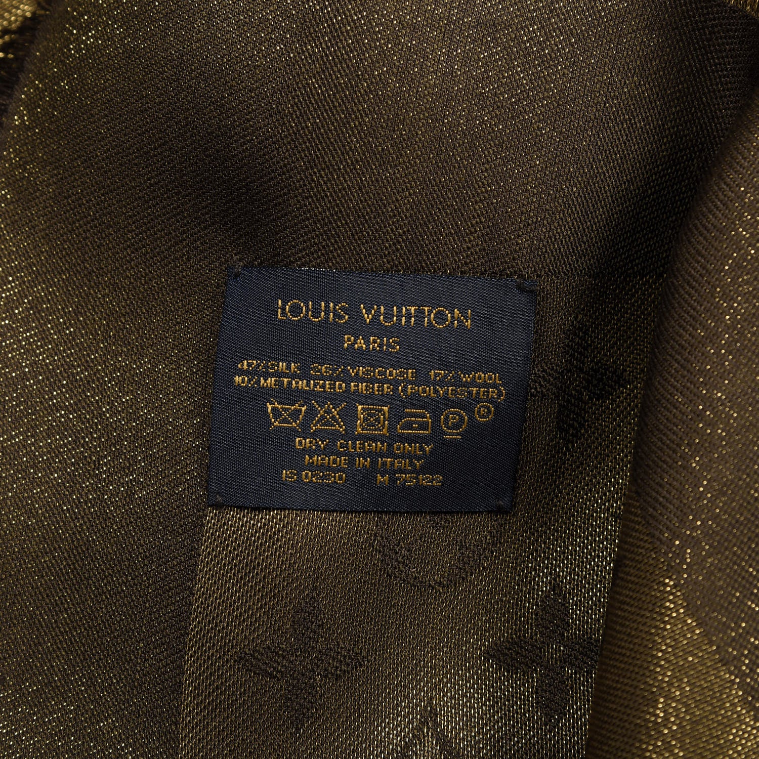 Louis Vuitton Silk Lurex Wool Monogram Shine Shawl Brown 3 of 3