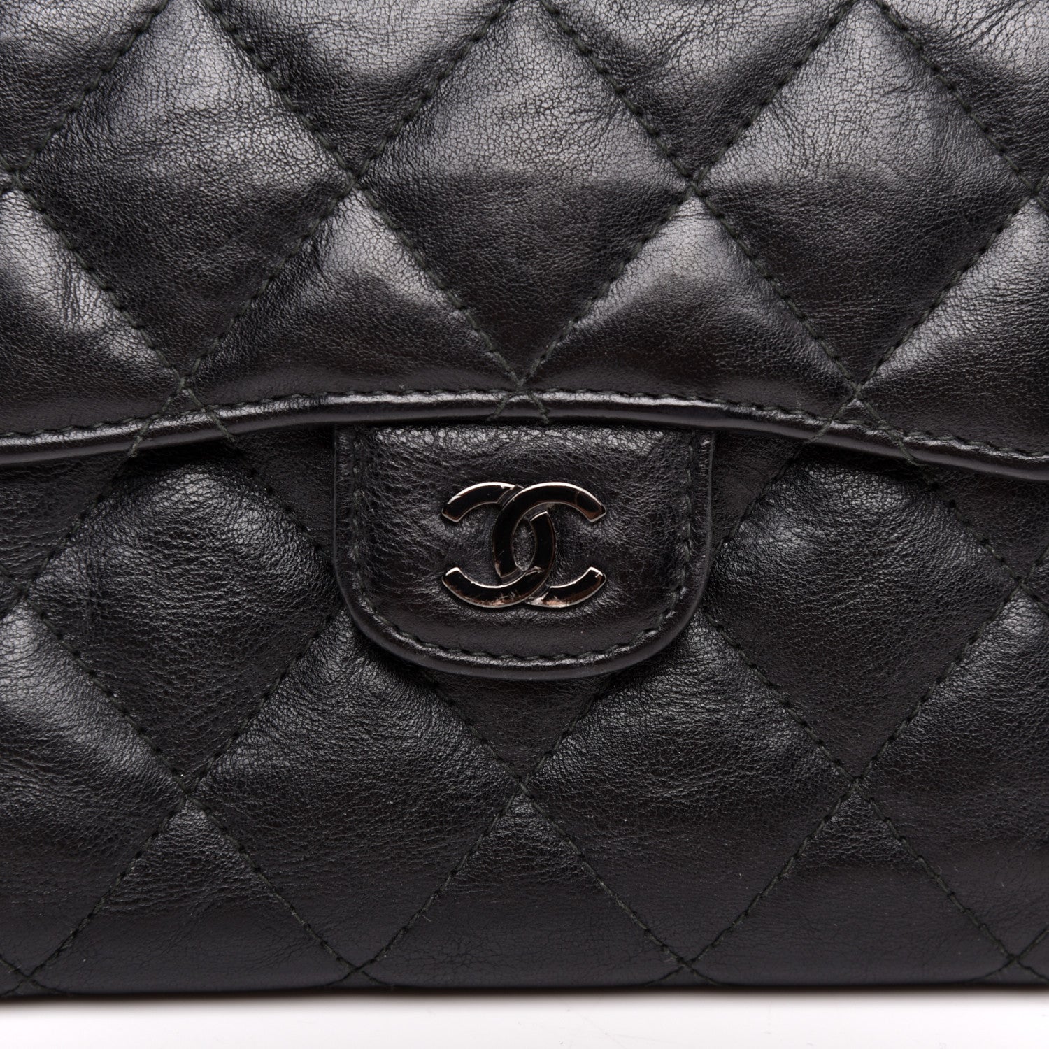 Chanel Calfskin Quilted Compact Flap Wallet So Black 9 of 10