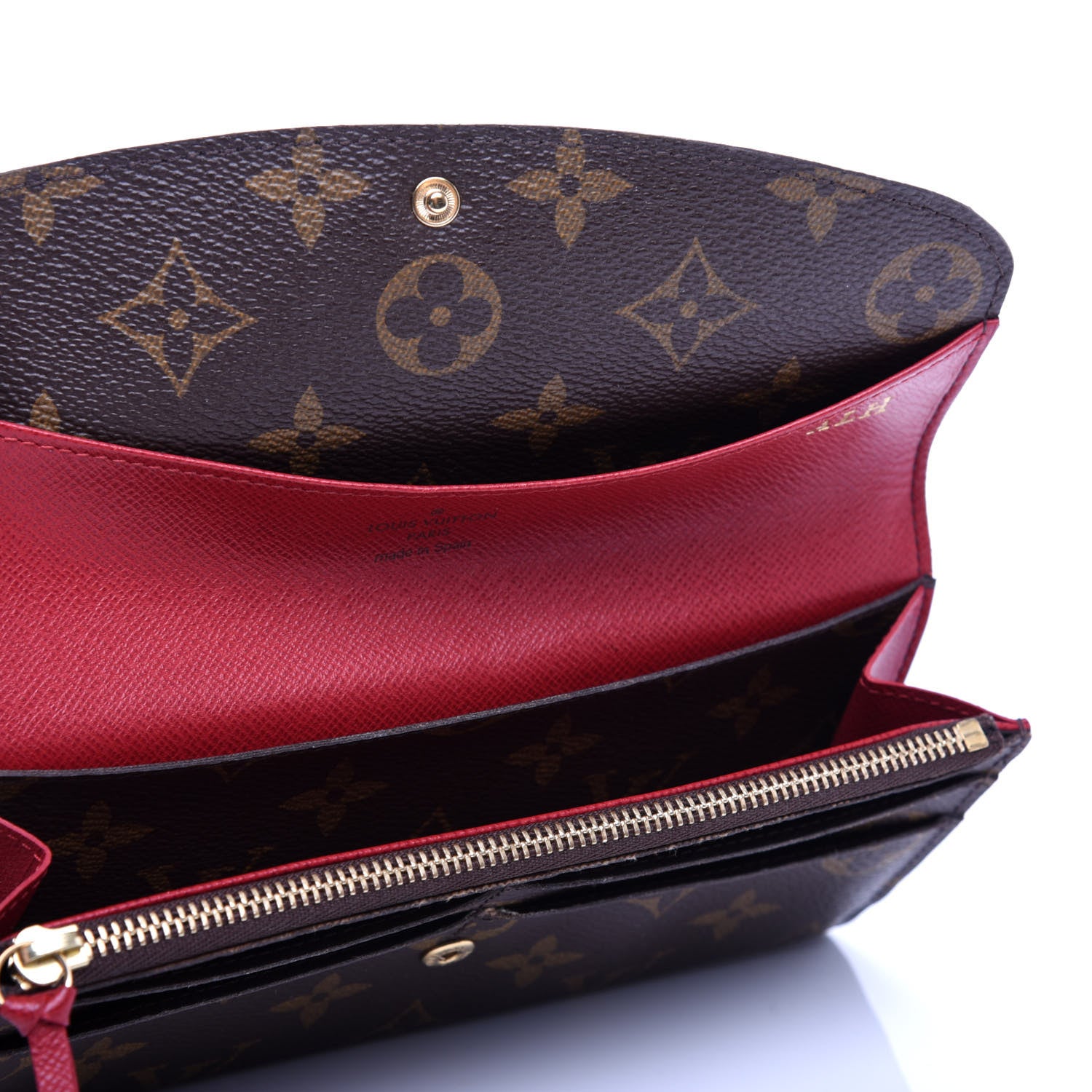 Louis Vuitton Monogram Emilie Wallet Red 6 of 10
