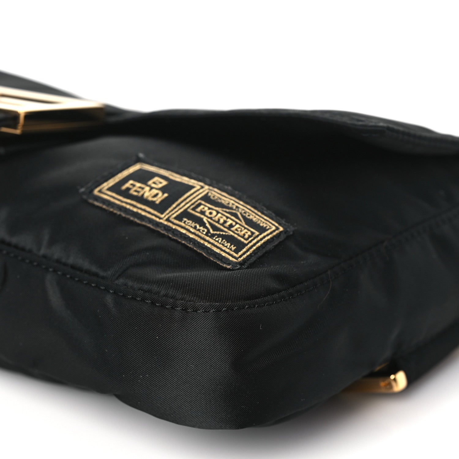 Fendi X PORTER Nylon Regular Belt Baguette Black 10 of 11
