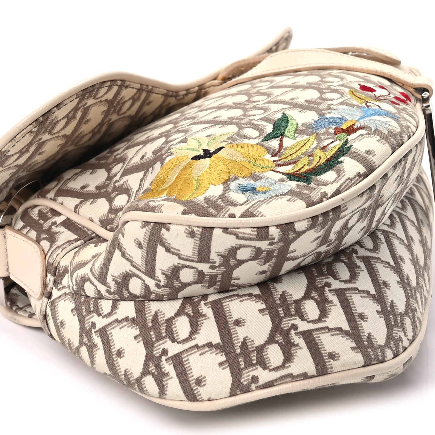 Christian Dior Monogram Vintage Flowers Saddle Bag  Beige 7 of 8