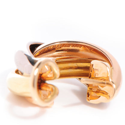 Cartier 18K Pink Yellow White Gold Small Trinity Earrings 5 of 9