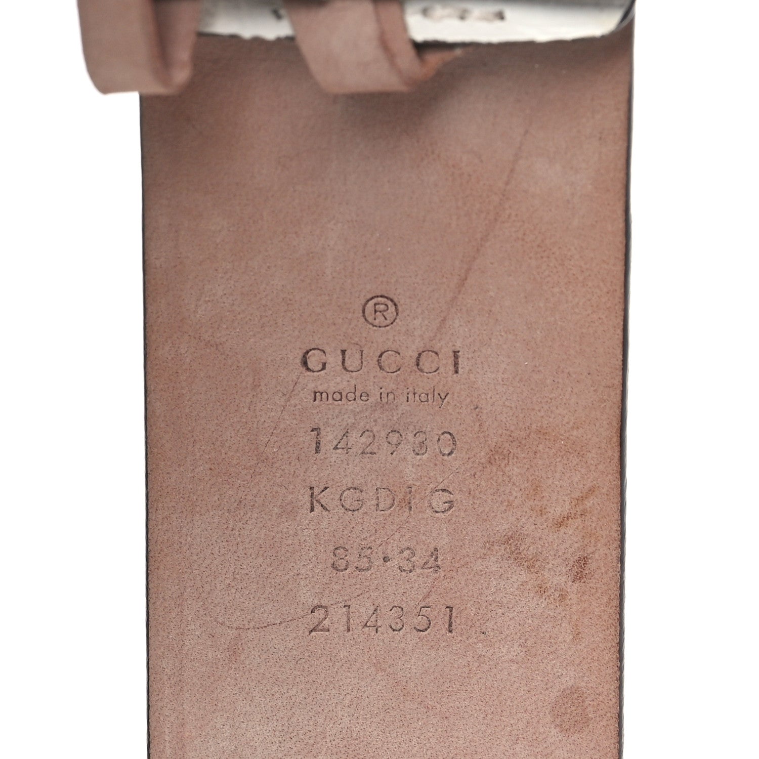 Gucci GG Plus Monogram Calfskin Interlocking G 40mm Belt 85 34 White 4 of 6