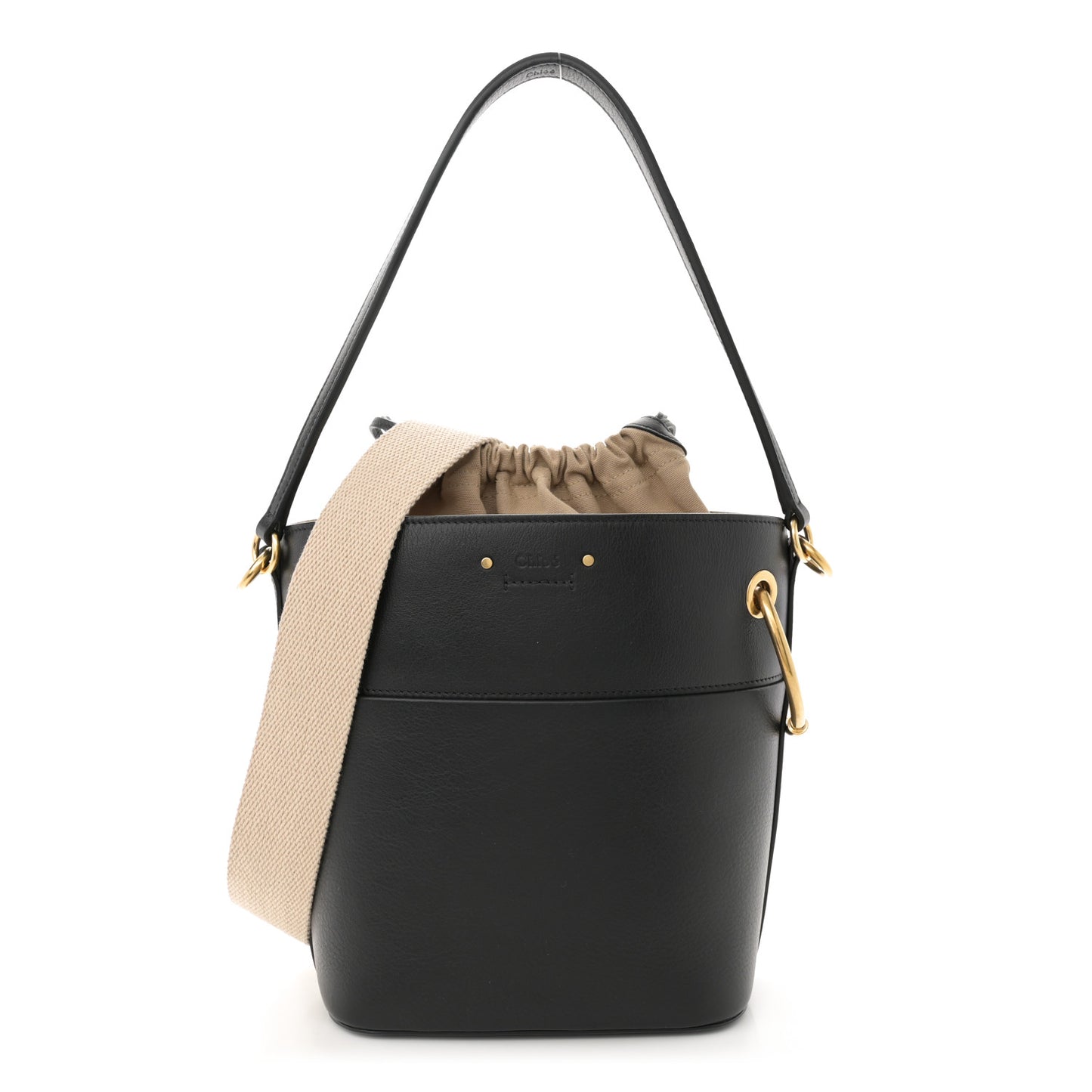 Smooth Calfskin Small Roy Bucket Bag Black