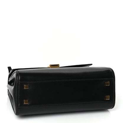 Saint Laurent Shiny Calfskin Le Fermoir Top Handle Bag Black 3 of 8