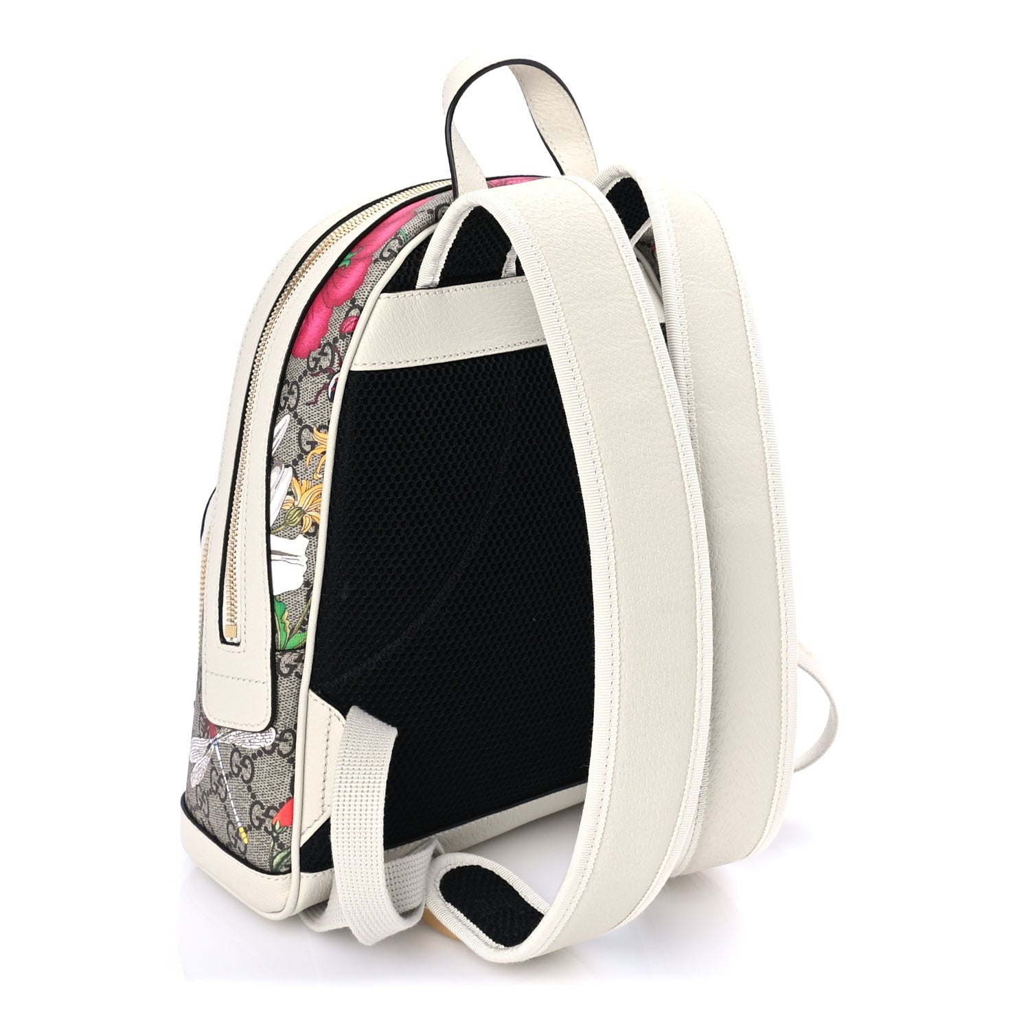 Gucci GG Supreme Monogram Flora Web Small Ophidia Day Backpack White 2 of 7