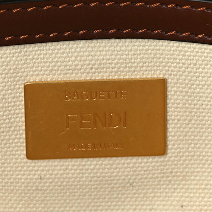 Fendi X SARA COLEMAN Canvas Vitello King Seta FF Fish Eye Embroidered Baguette  Grezzo Multicolor Ghianda 5 of 8